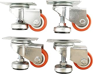 Paquet de 4 roues auinn réglables de 1,5" avec plaque de nivellement, roues