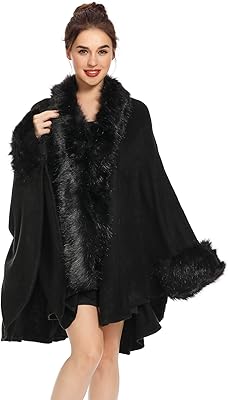 Zlyc femmes chaud fausse fourrure veste manteau hiver temps froid châles chapeaux