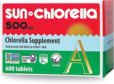 Sun chlorella - complément superalimentaire de chlorelle - 500 mg (600 comprimés)