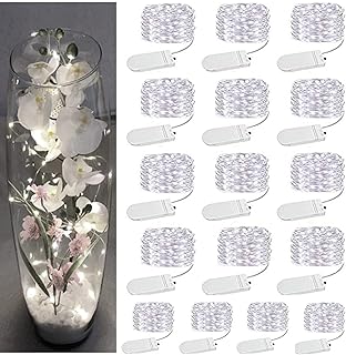 Soco lot de 16 guirlandes lumineuses blanches à piles 3 pieds 30 led