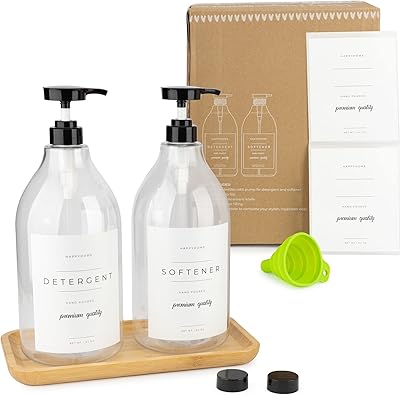 Distributeur de détergent liquide pour buanderie - 2 contenants décoratifs de 64 oz