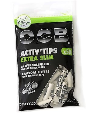 Filtre à charbon actif ultra fin ocb active tips de 6 mm