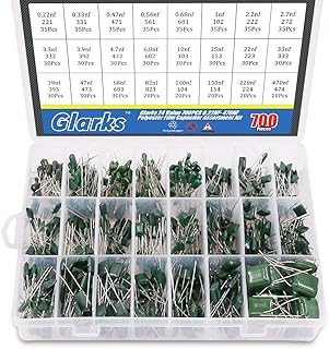 Glarex 24 value 700pcs 0.22nf- 470nf condensateur à film polyester pack varié