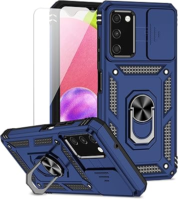 Coque pour samsung galaxy a03s avec couvercle coulissant pour appareil photo et protecteur
