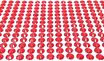 Wrapables 500pcs autocollants adhésifs strass cristal diamant, 6 mm, rouge