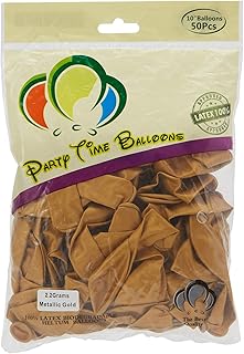 Ballons en latex party time gold standard 10" couleur unie 50pcs