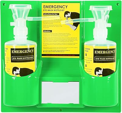 Station de lavage oculaire portable murale avec double bouteille de lavage oculaire