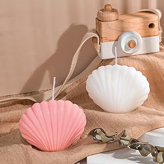 2 bougies en cire de soja parfumées aux coquillages de mer, bougies