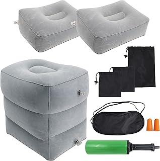 Oreiller repose-pieds gonflable de voyage, oreiller gonflable confortable et facile, repose-pieds long