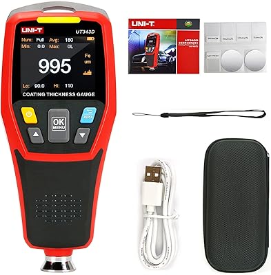 Jauge d'épaisseur de revêtement numérique ut343d 0-1250μm avec fonction de données usb