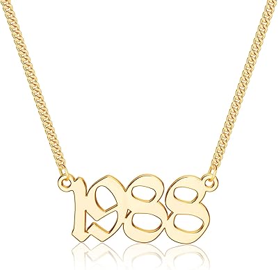 Collier année de naissance iefshiny pour femme, collier avec pendentif en vieux chiffres