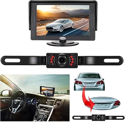 Kit caméra de recul et moniteur, écran lcd tft 4,3 pouces avec rétroviseur + caméra de recul cmos grand angle avec 7 led pour la vision nocturne. Achetez malin avec Diaytar Sénégal, votre partenaire shopping 100% digital