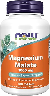 Now suppléments, malate de magnésium 1000 mg, production d'énergie*, soutien du système nerveux*