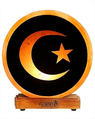 Lampe au sel de l'himalaya giohony étoile et croissant gh-csl-050