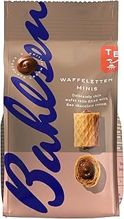 Balsun waffletine minis pépites de chocolat - petits rouleaux fins fourrés à la crème