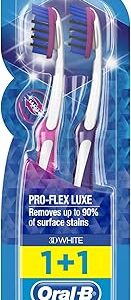 Brosse à dents manuelle oral b 3d white luxe pro flex - moyenne 2 pièces. Diaytar Sénégal : Des produits pour toute la famille à prix cassés