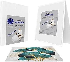 Tableaux de toile blanche vierge gencart, 20x25cm/8''x10'', 12 pièces, toile d'artiste professionnelle pour peindre à l'acrylique et à l'huile. Transformez votre façon de consommer avec Diaytar Sénégal