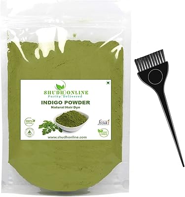 Poudre d'indigo biologique pour cheveux noirs de shude online (100g), poudre de feuilles