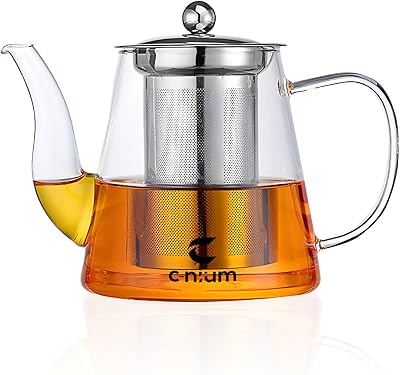 Théière triangulaire en verre avec infuseur en verre borosilicate et filtre à mailles