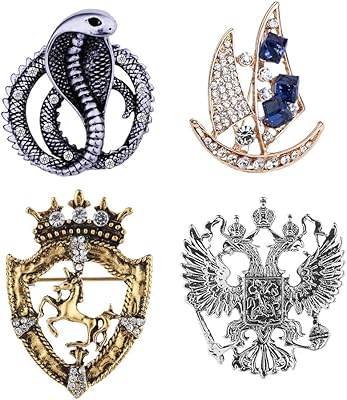 4 pièces broche couronne de style britannique pour costume pour hommes insigne vintage