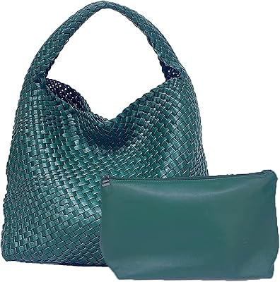 Sac à main en cuir végétalien tissé à la main pour femme, grande