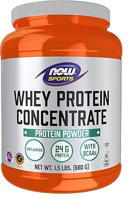 Now sports nutrition, concentré de protéines de lactosérum 24 g avec bcaa, poudre