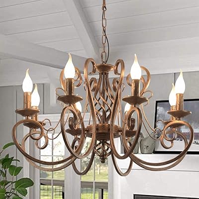 Janeed lustres antiques, lustre suspendu au design rustique en fer forgé, luminaires suspendus