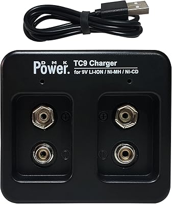 Chargeur d'alimentation dmk tc9 avec micro usb conçu pour batterie rechargeable 9v lithium-ion