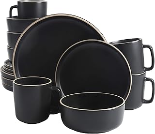 Service de table de cuisine rond gibson home zuma, 16 pièces, assiettes, assiettes