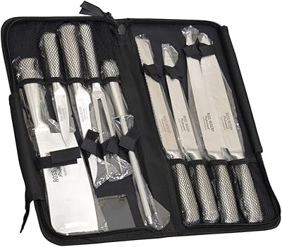 Ensemble de 9 couteaux de chef ross hairy professional eclipse premium en acier