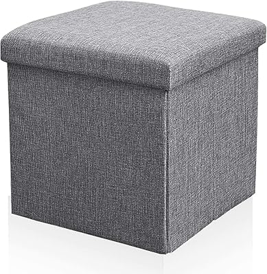 Cube de rangement pliable avec repose-pieds de rangement siège carré rembourré avec housse