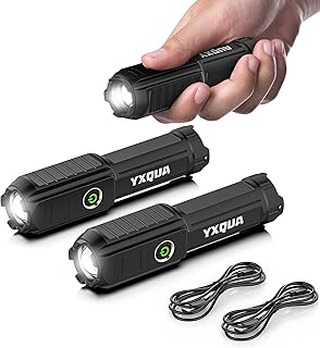 Lampe de poche rechargeable usb 2 pièces - mini lumières led lumineuses, lumens