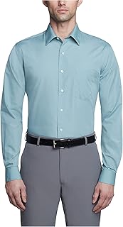Chemise habillée ajustée en popeline à col en pointe pour hommes