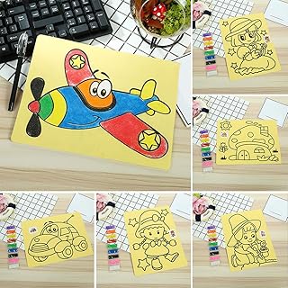 5 pièces de peinture sur sable coloré et d'artisanat éducatif pour enfants