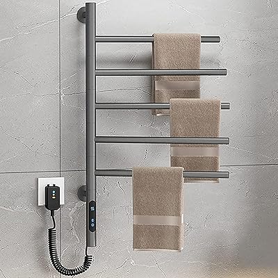 Sèche-serviettes électrique mural, refroidisseur de salle de bain, pivotant à 180 degrés, minuterie