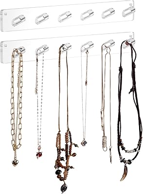 Porte-collier siosi organisateur de collier mural en acrylique avec 6 crochets pour suspendre