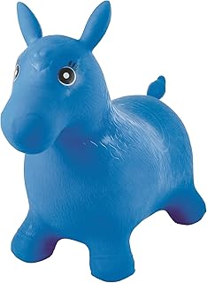 Cheval sauteur gonflable lexi book, jouet videur, pompe à main incluse, bleu, bg050