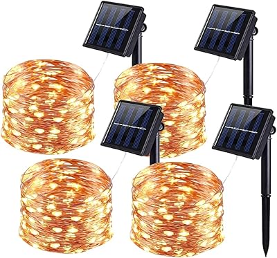 Kit de lumières solaires d'extérieur 100 led 12 m 33 pieds étanche