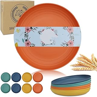 Assiettes réutilisables lot de 8 assiettes de rechange en plastique passent au micro-ondes
