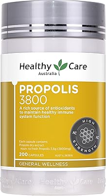 Soins de santé extrait de propolis d'abeille australienne 3800 mg 200 capsules premium