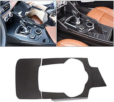 Pour alfa romeo giulia/stelvio 2017 2018 2019 2020 console centrale garniture intérieure de boîte de vitesses couvercle de boîte de vitesses 【passion de conduire】 style fibre de carbone. Commandez malin, vivez mieux avec Diaytar