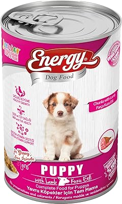 Nourriture humide pour chiots energy premium au goût d'agneau, nutrition équilibrée, énergie