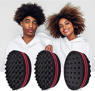 Brosse à cheveux de rasage double face en éponge ondulée africaine homarket