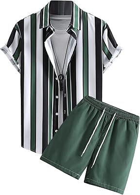 Un ensemble de vêtements pour hommes deux pièces avec manches courtes, boutons