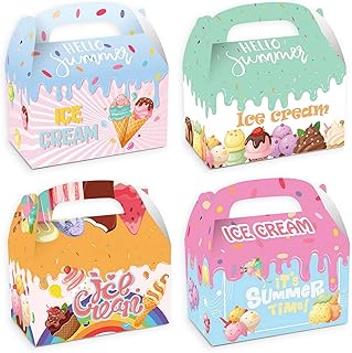 Boîtes à cadeaux sur le thème de la crème glacée pour anniversaire d'été