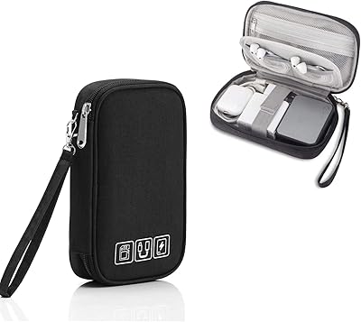Petit sac de rangement portable pour accessoires électroniques de voyage pour le rangement des câbles en un pour organiser les cordons d'alimentation, les chargeurs, les disques durs, les écouteurs, les cartes sd usb et plus encore (noir). Redéfinissez vos attentes shopping avec Diaytar