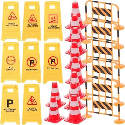 Stobok 1 ensemble de mini panneaux de signalisation de simulation, mini cône