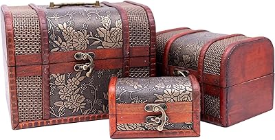 Boîte de rangement de bijoux en bois 3 pièces maison de cadoux