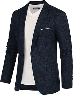 Veste blazer décontractée légère et ajustée à un bouton pour homme, taille unique