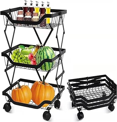 Étagère de cuisine étagère de rangement pour fruits et légumes organisateur multifonctionnel